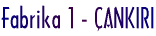 Fabrika 1 - �ANKIRI